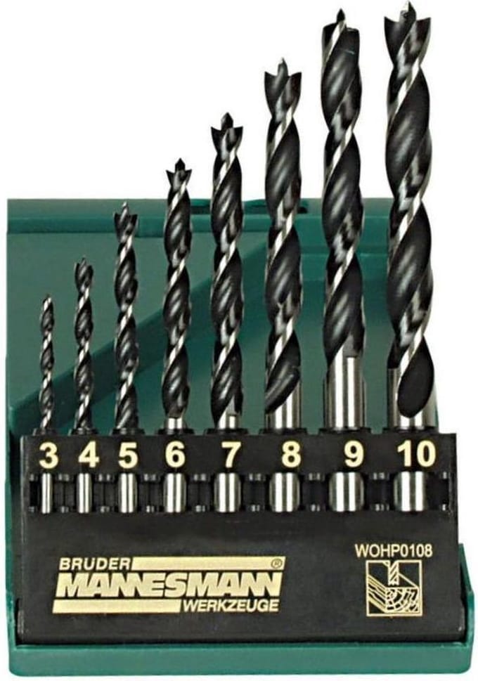 Brüder Mannesmann M54308 Hout-spiraalboorset 8-delig 3 mm, 4 mm, 5 mm, 6 mm, 7 mm, 8 mm, 9 mm, 10 mm 1 stuk(s)