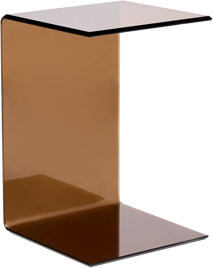 LOURDES - Bijzettafel - Bruin - Veiligheidsglas