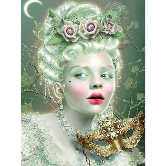Diamantschilderij Een mooie dame Borduurdiamant 5d Diamantschilderij 20X30CM beige