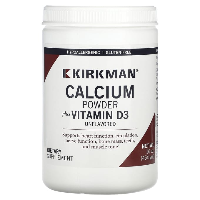 Kirkman Labs, Calcium Ongezoet Poeder met Vitamine D-3, 16 oz (454 gr)