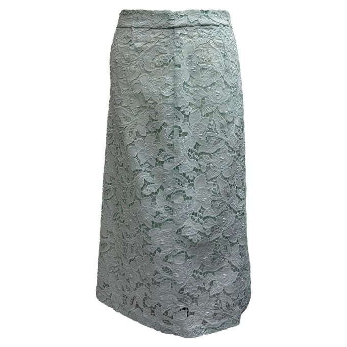 Zimmermann Kant Gedetailleerde Midi Rok in Mintgroene Polyester