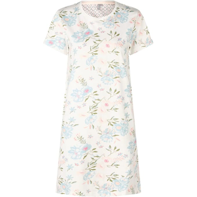 By Louise Dames Nachthemd Korte Mouw Flowers - Maat M
