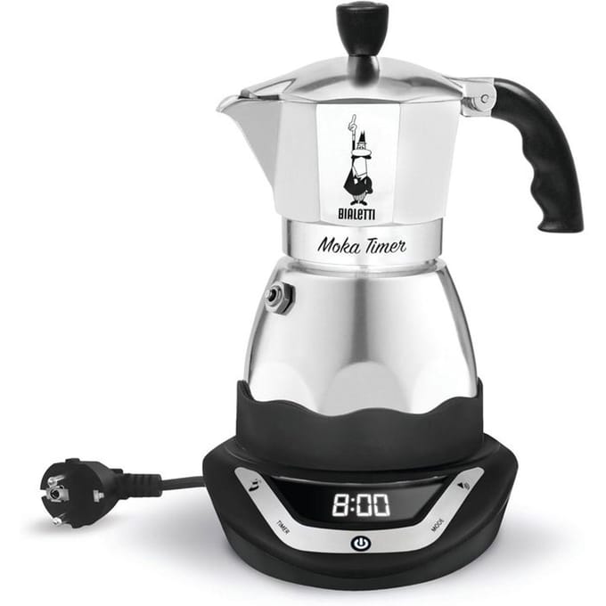 Cafetiere italienne électrique - BIALETTI - MOKA TIMER - 3 tasses - 120 ml - Inox