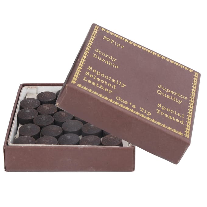 50 stuks doos 12mm Keu Tips Kit Snooker Rode Lederen Keu Stick Tips voor Pool Acht Negen Bal gray