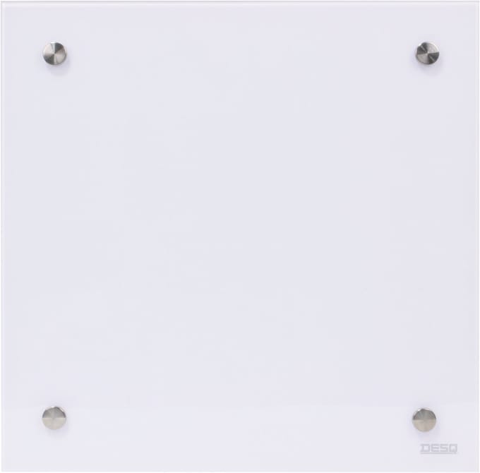 DESQ® Design Glasbord Magnetisch - 50 x 50 cm - Afgeronde randen - 3D look - Helder Wit