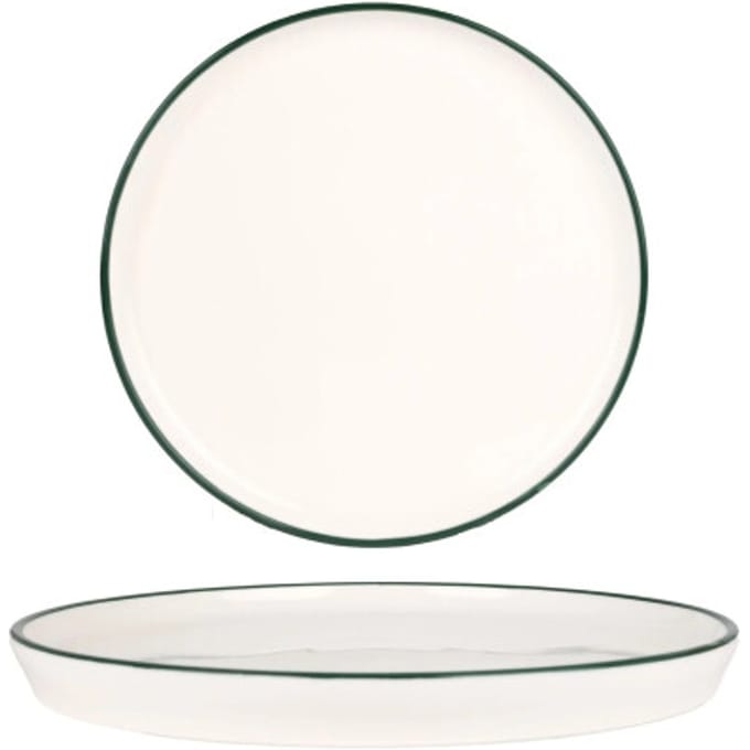 Rinart Dinerbord - Green Edge - Porselein - 28 cm - set van 6