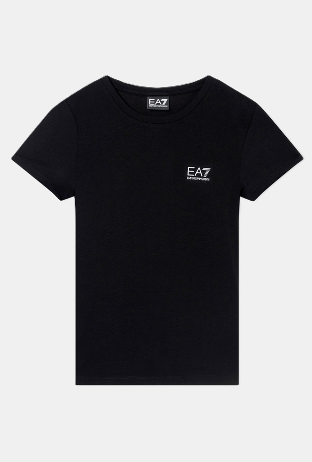 T-shirt in zwarte technische stof