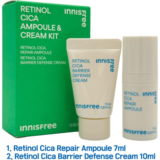 [INNISFREE] Retinol Cica Ampul & Crème Duo Kit 1 set (1 box) white