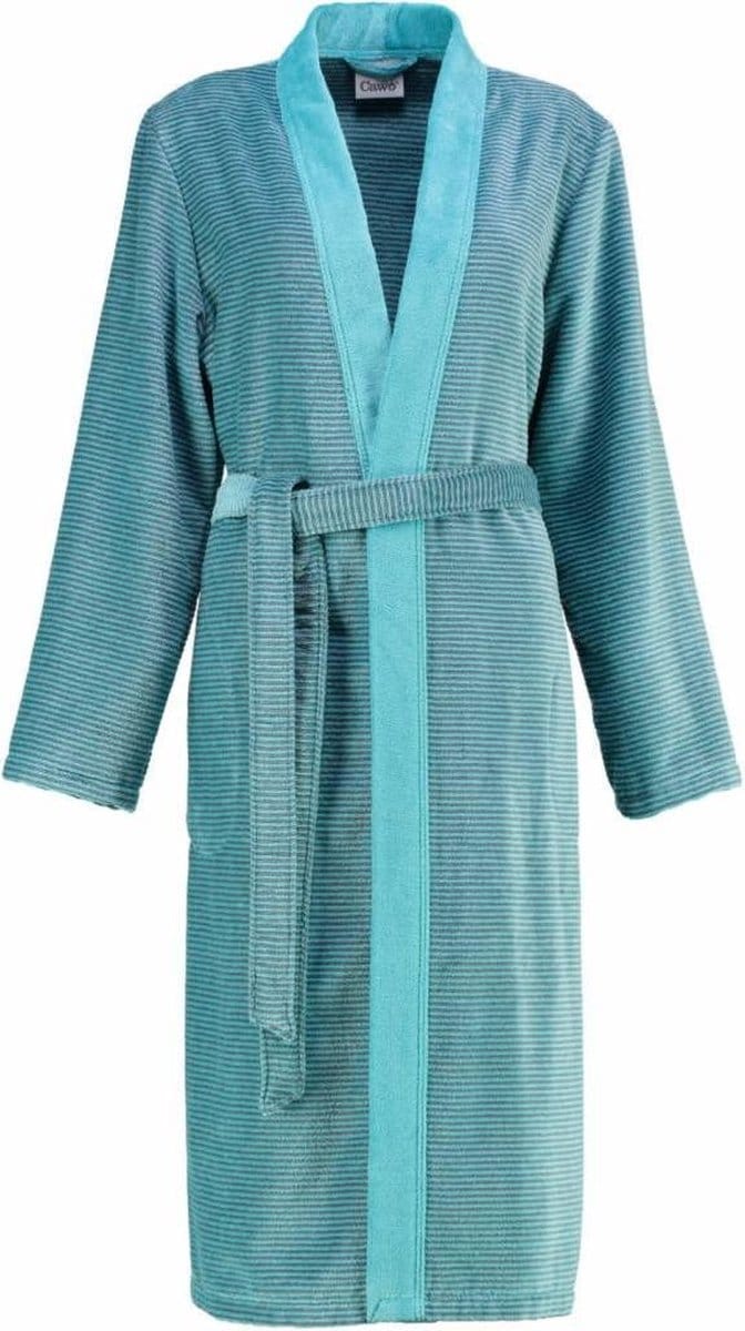 Cawo 6431 Velours Dames Badjas Kimono - Turkis 46