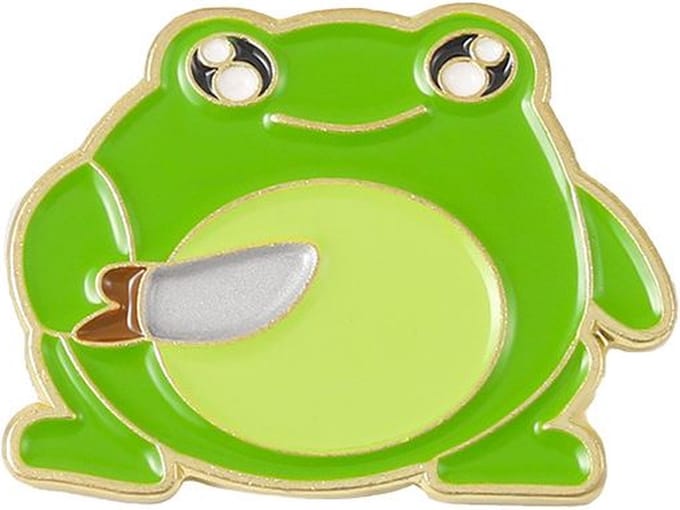 Pin Broche - enamel pin - kledingspeld - Knife kikker