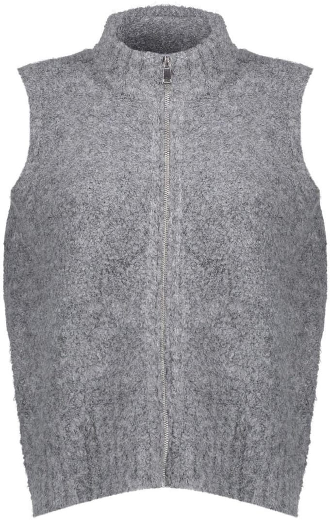 Geisha Gilet Wol Singlet Met Ritssluiting 54574 29 000930 Mid Grey Dames Maat - M