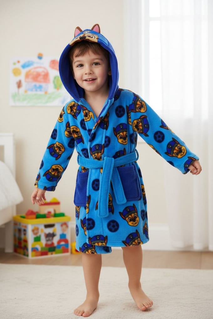Paw Patrol Badjas - Maat 110 - Chase Ochtendjas - Met capuchon - Blauw