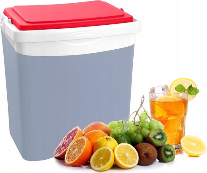 Eda Tropic koelbox - 25 liter - kunststof - grijs - 39 x 29 x 42 cm