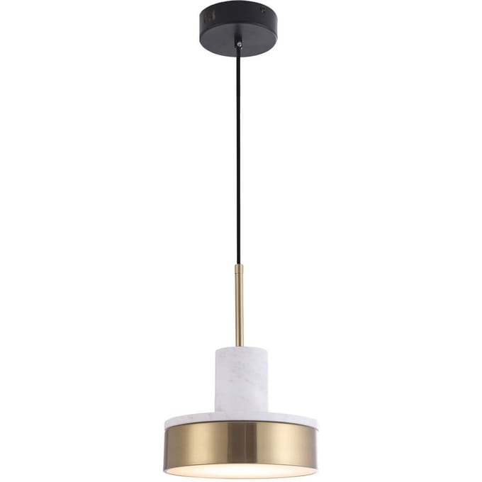 Viokef Lithos LED hanglamp, goud/wit