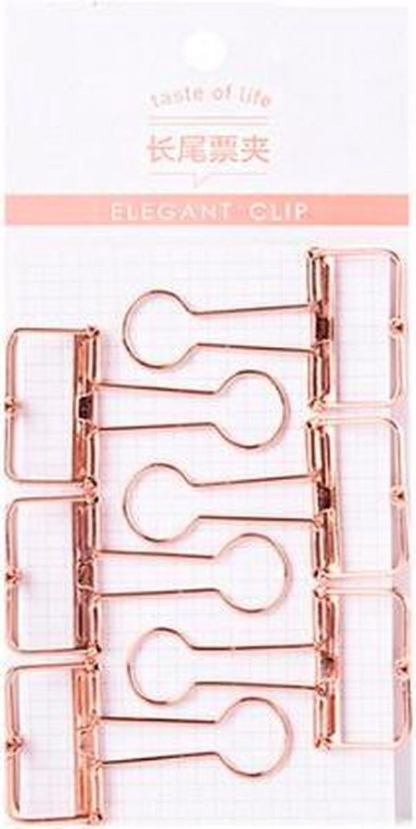 ProductGoods - Luxe Brede Paperclips - Rosé Goud - 2,5 cm - 6 stuks