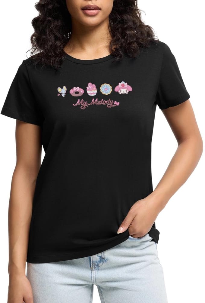 My Melody Met Flat En Gebakjes Premium T Shirt Dames