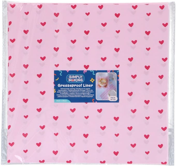 Simply Making Bento Box Vellen Roze Hartjes 25x25cm pk/50