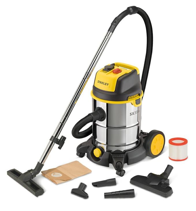 Stanley 30L Edelstaal Wet And Dry Vacuum Cleaner With Stroom Tool Connectivity