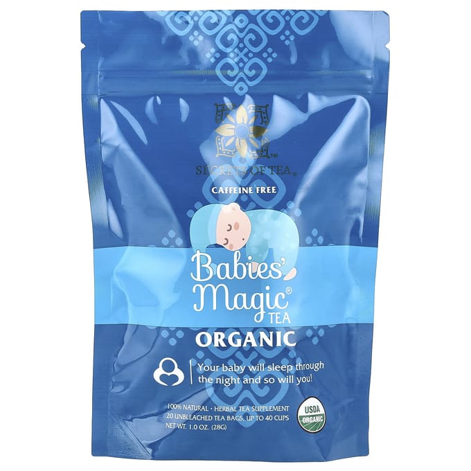 Secrets of Tea, Babies' Magic® Tea, Caffeine Free, 20 Unbleached Tea Bags, 1 oz (28 g) blue