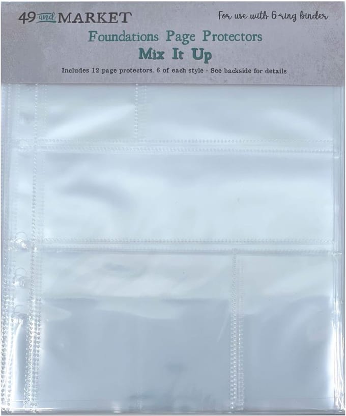 49 And Market Mix It Up Foundations Page Protectors 6"X8" 12/Pkg (FA33942)