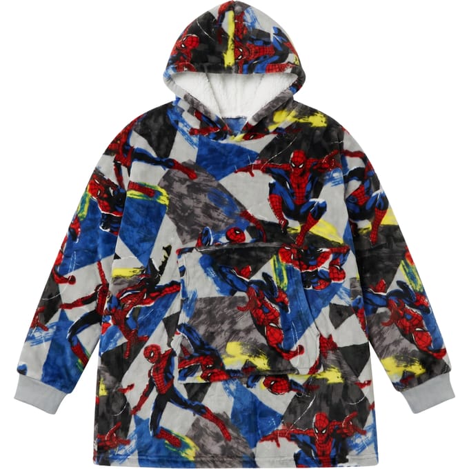 SpiderMan Hoodie Fleece deken, Jump - Kind (One Size ) - Polyester