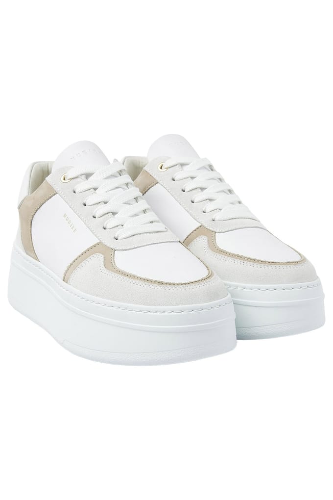 Nubikk Bayou Platform White Leather - Taupe Taglia: 41 | Sneakers Outlet | Donna | Bianco