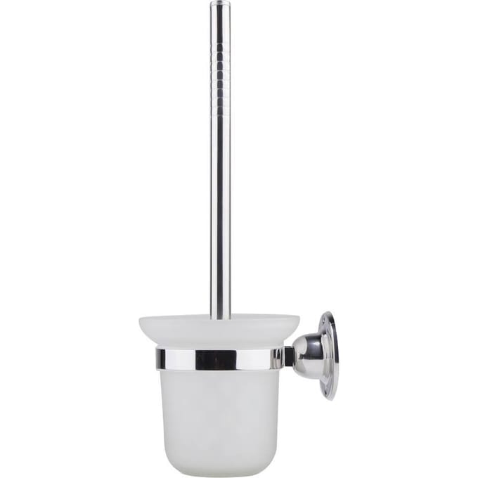 RVS wandgemonteerde toiletborstel met houder white