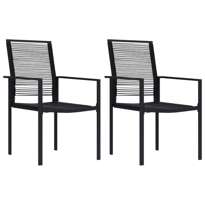 vidaXL - Tuinstoelen - 2 - st - PVC-rattan - zwart