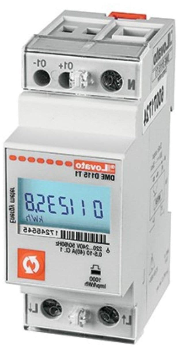 Stroommeter Eenfasig - Energieteller Digitaal - Verbruik Meten - Directe Ingang 40A - 1 Module Breed - Wit