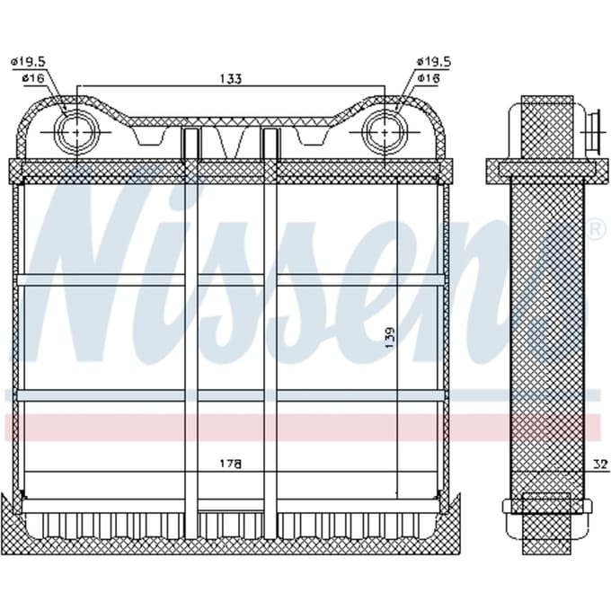 Warmtewisselaar, interieur verwarming NISSENS 70225