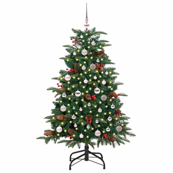 vidaXL - Kunstkerstboom - Groen - 150 - cm - PVC - en - Metaal - en - Plastic