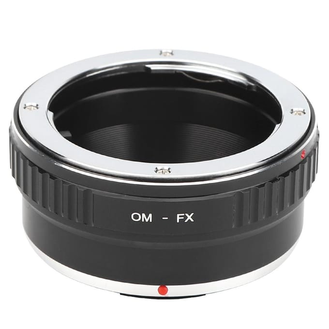 Fikaz OM FX Aluminiumlegering Lensadapterring voor Olympus OM-lens om te passen voor Fuji FX Mirrorless black