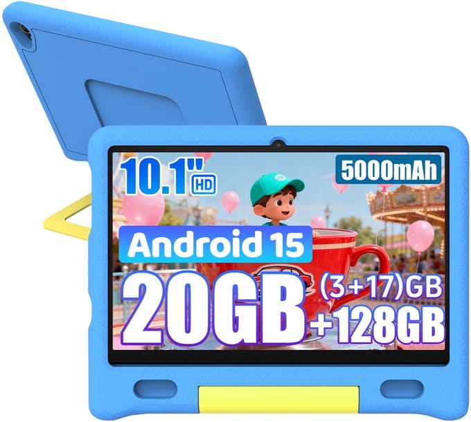 Android 16 kindertablet - 10.1 inch - 24(3+21)GB RAM/64GB ROM– 6000mAh - kindertablet vanaf 3 jaar - Blauw