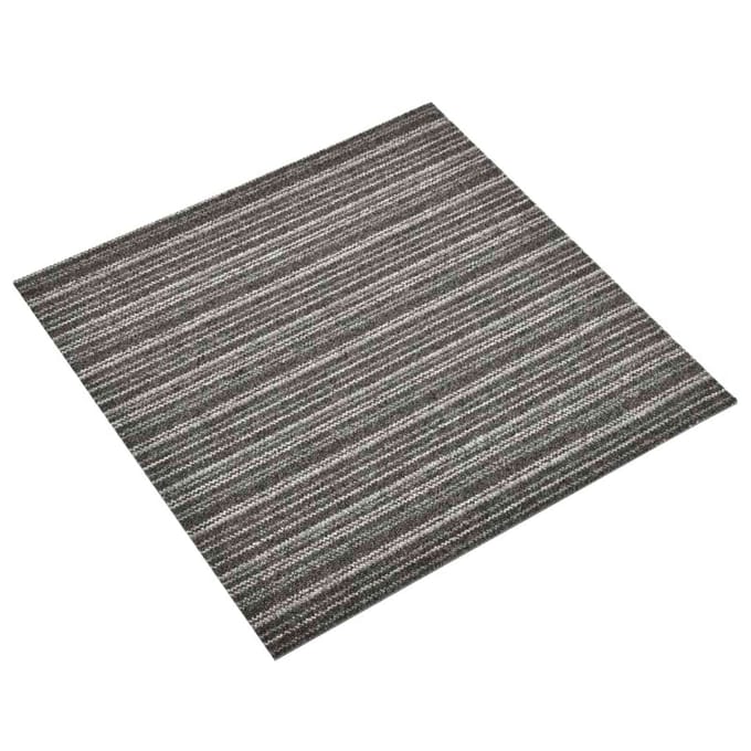 vidaXL - Tapijt - 20 - st - Gestreept - Antraciet - 50 - x - 50 - cm - 100% - Polypropyleen