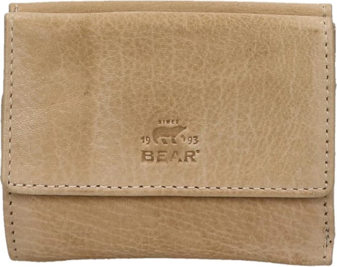 Bear Design Portemonnee / Portefeuille Dames - Ritsportemonnee - Leer - Jolie - Beige