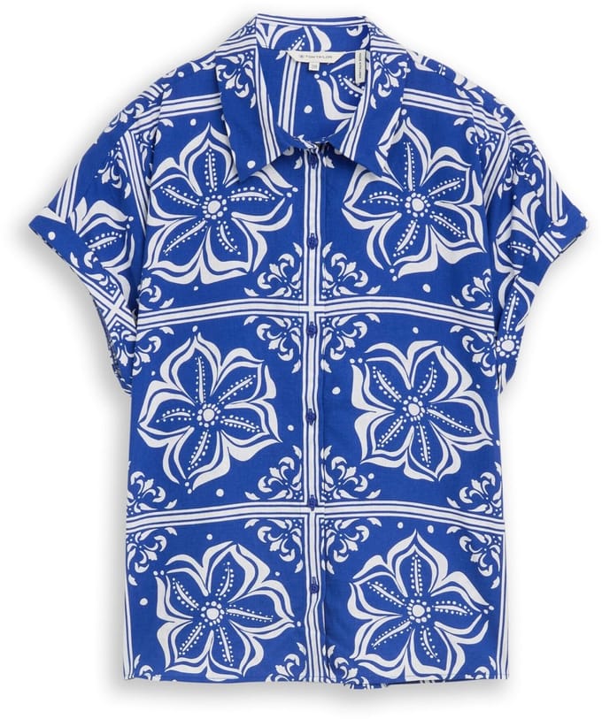 Tom Tailor - Dames bloes - Maat 38 - Vrouwen - blauw - Bovenmateriaal