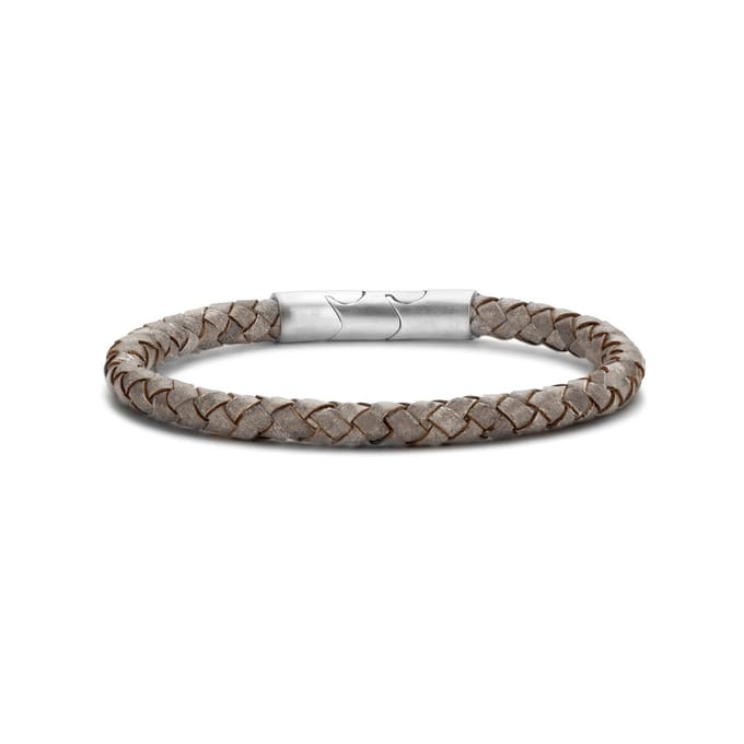 Frank 1967 bracelet sand braided leather 23cm ips