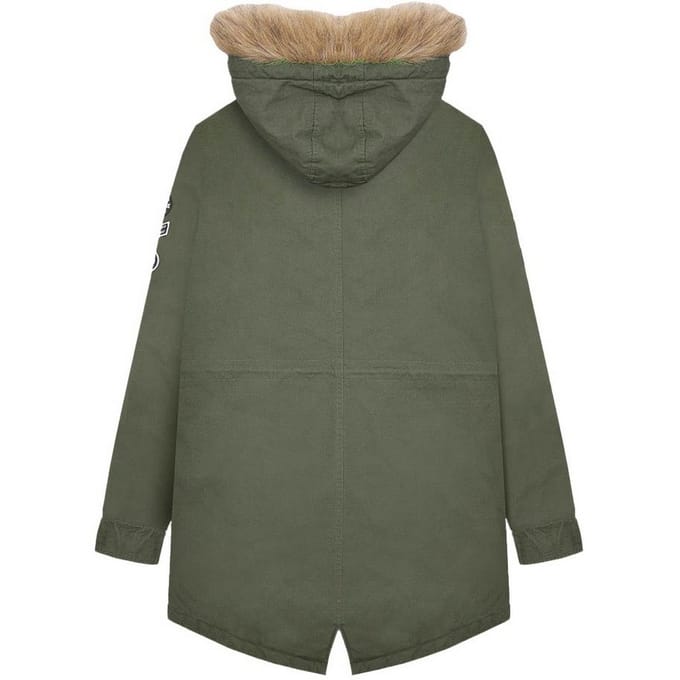 Lambretta Heren Sherpa gevoerde Parka (Kaki Groen)