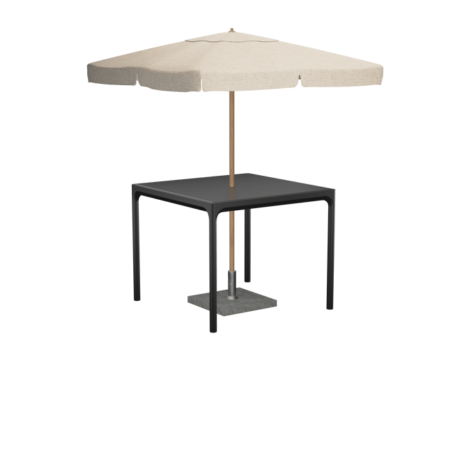 HOUE VIER Aluminium tafel 90x90cm - aluminium/ zwart