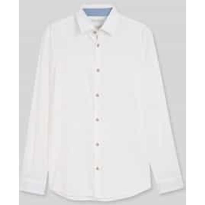 Tom Tailor - Regular fit overhemd met linnen - Maat XXL - White