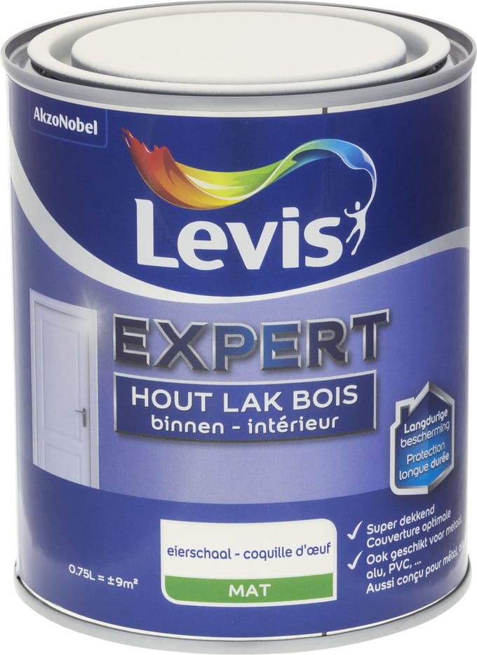 Levis - Expert Hout Lak Binnen Mat - Eierschaal - 0,75 L