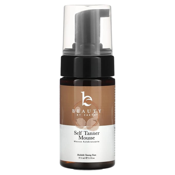 Beauty By Earth, Mousse autobronzante, moyen à foncé, 3,3 fl oz (97,5 ml) black