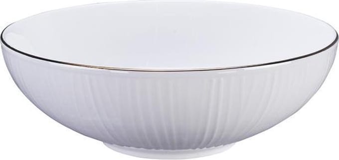 Tokyo Design Studio - Nippon White - Goude Rand Kom 19x5.5cm 780ml Lijnen Wit goud