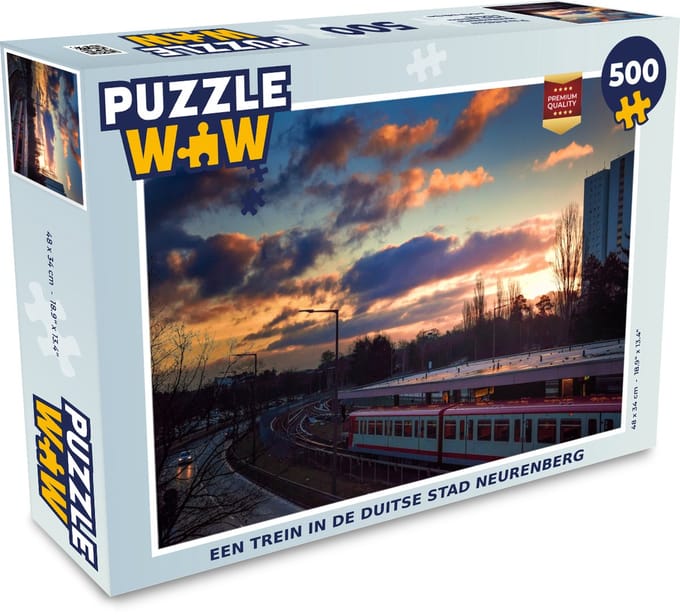 Puzzel Een trein in de Duitse stad Neurenberg - Legpuzzel - Puzzel 500 stukjes