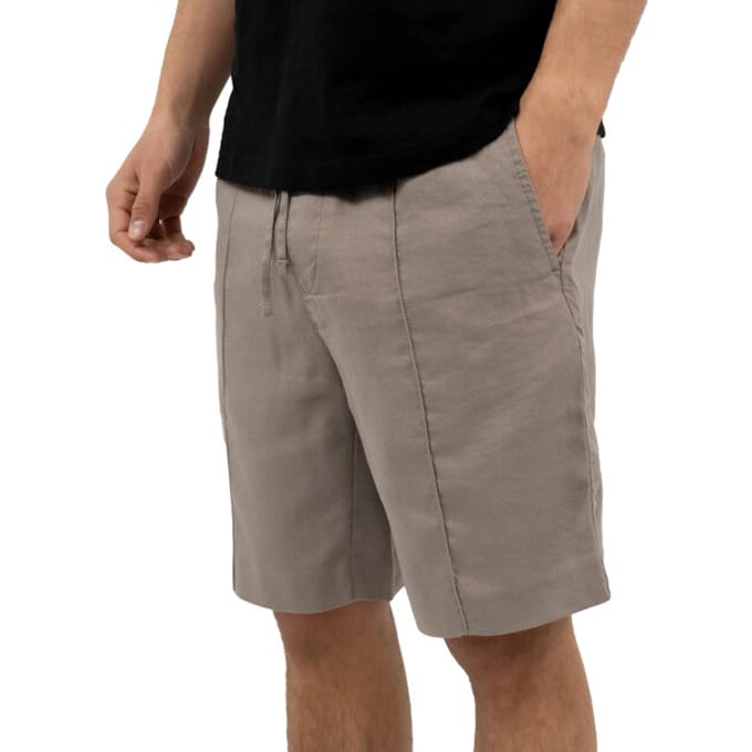 straight fit chinoshorts van mix van linnen en lyocell model 'CINO'