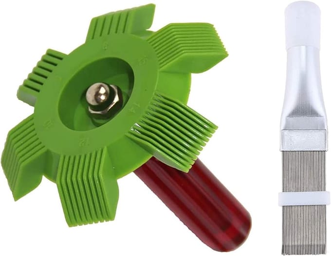 Set van 2 Lamellenkammen voor Airco Condensor Reiniging en Richten