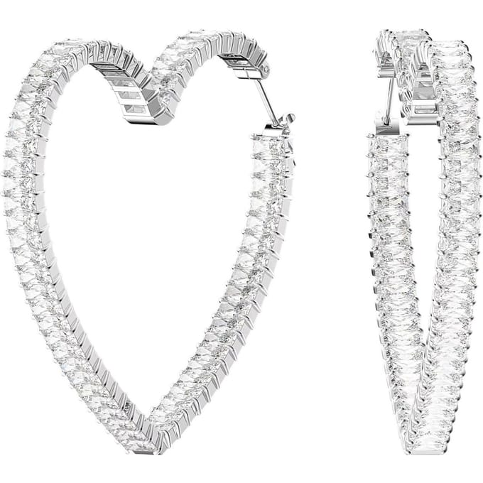 Swarovski Matrix Grote Hart Oorbellen Dames oorbellen Zilver 5647591 Silver,F white