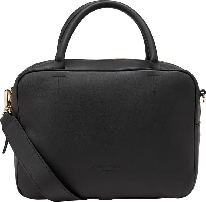 Marc O'Polo Leren Handtas Schoudertas Tuja Hand Bag Black Zwart