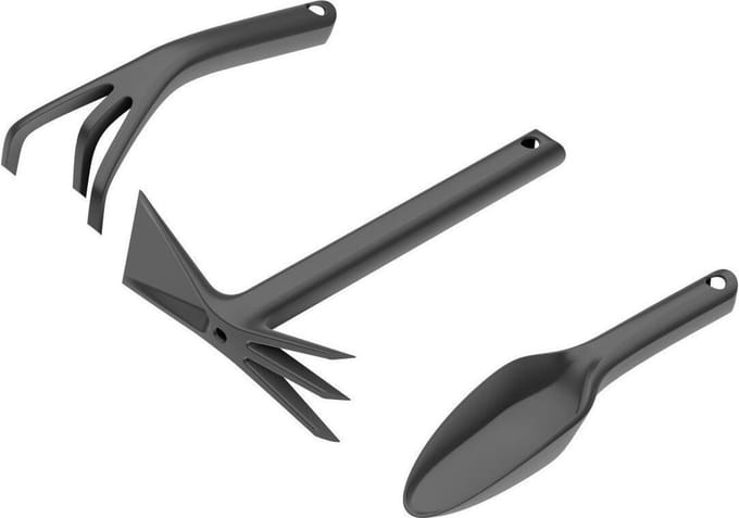 Cellfast 3-delige set plantschep, cultivator, dubbele schoffel - Zwart