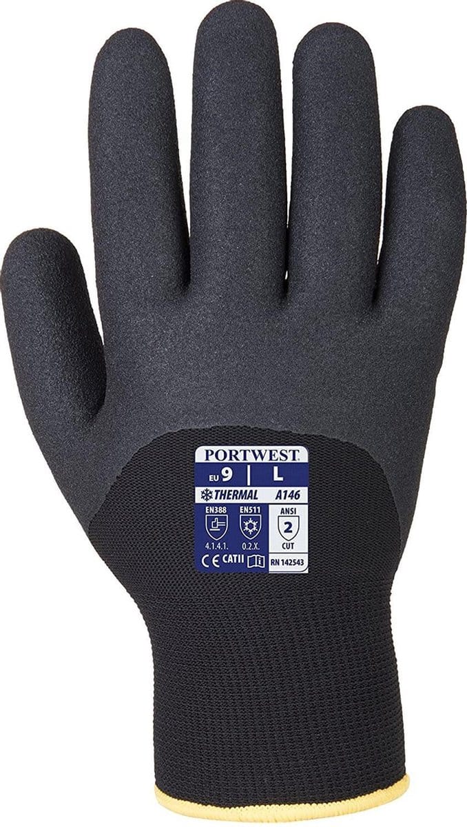 Portwest A146-gant Winter Arktis, Maat 10 XL, Zwart